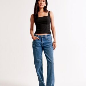 Abercrombie & Fitch Blue Flare Wide Leg Jeans